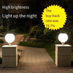 Solar Column Head Lamp Courtyard Lamp Round Wall Gate Column Decorative Lamp Outdoor Waterproof Household Villa Garden LED Street Lamp