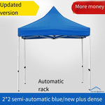 Automatic Shelf Sunshade Umbrella Stall Outdoor Advertising Folding Rain Proof Four Legged Night Market Tent Printing Car Sunshade Sun Parking Shed 2 * 2 Meter Blue Bold Professional Automatic