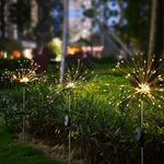 Solar Lamp Lawn Lamp Outdoor Courtyard Lamp Colorful Landscape Lamp Dandelion Villa Decorative Lamp Household Garden Fireworks Lamp 2 Sets