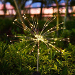 Solar Lamp Lawn Lamp Outdoor Courtyard Lamp Colorful Landscape Lamp Dandelion Villa Decorative Lamp Household Garden Fireworks Lamp 2 Sets