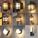 Outdoor Wall Lamp Waterproof Gate Garden Villa Terrace Doorpost Balcony Doorway Outdoor Courtyard Lamp Wall Lamp Round