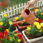 6 Pieces Gardening Tools Simple Flower And Grass Watering Pot Resin Plastic Watering Pot Large Capacity Gardening Watering Pot Alice Brown No Nozzle 1.5L