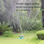 Garden Gardening Automatic Rotary Sprinkler 360 Degree Irrigation Lawn Garden Watering Roof Cooling Sprinkler Independent + Six Tap Set + 20m Pipe