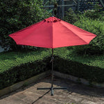 Half Umbrella Outdoor Sunshade European Style 3m Half Round Wall Umbrella Balcony Side Umbrella Courtyard Wine Red Rainproof Sunscreen Belt Half Round Water Seat