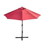 Half Umbrella Outdoor Sunshade European Style 3m Half Round Wall Umbrella Balcony Side Umbrella Courtyard Wine Red Rainproof Sunscreen Belt Half Round Water Seat