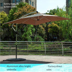 Outdoor Umbrella Aluminum Alloy Sunshade 2.5m Courtyard Hotel Garden Balcony Side Stall Sunscreen 2.5x2.5m Grayish Brown Without Pressure Block