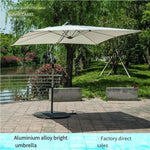 Outdoor Umbrella Aluminum Alloy Sunshade 2.5m Courtyard Hotel Garden Balcony Side Stall Sunscreen 2.5x2.5m Grayish Brown Without Pressure Block