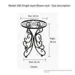 6 Pieces European Style Iron Flower Rack Landing Single Pot Green Rose Chlorophytum Flower Rack Living Room Balcony Simple Black