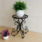 6 Pieces European Style Iron Flower Rack Landing Single Pot Green Rose Chlorophytum Flower Rack Living Room Balcony Simple Black