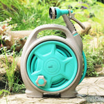 Household Flower Watering Water Pipe Truck Water Pipe Hose Storage Rack Garden Flower Watering Artifact Car Washing Water Gun Nozzle Water Pipe Truck 15m Suit + 10m Extension Water Pipe