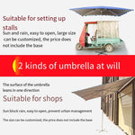 Outdoor Sunshade Sun Umbrella Stall Large Courtyard Folding Rainproof Sunscreen Square Shop Commercial Inclined Umbrella (inclined Umbrella) 3 × 2.5 Red Thickened Silver Tape 6 Bone