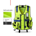 Reflective Vest Mesh Traffic Road Safety Protective Vest Breathable Safety Vests Fluorescent Clothes for Riding Running Working - Fluorescent Yellow