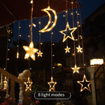 Solar Lamp Courtyard Lamp Star Moon Lamp String Lamp LED Waterproof Landscape Lamp Outdoor Decoration Lamp Star Lamp Festival Wedding Atmosphere Lamp