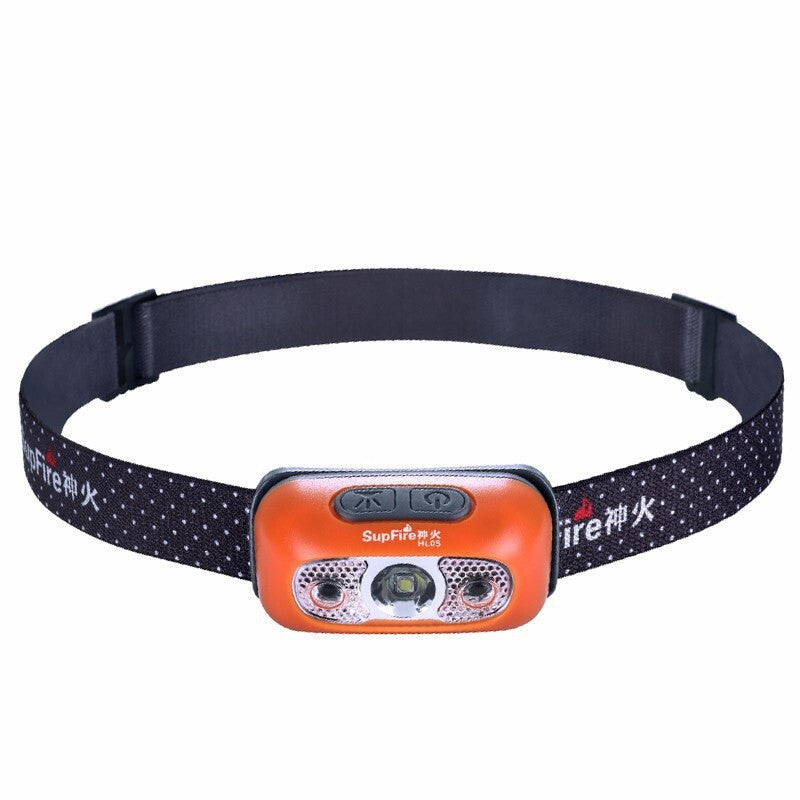 LED Induction Headlamp Headlight Strong Light Charging Waterproof Head Lights LED Night Fishing Light Orange