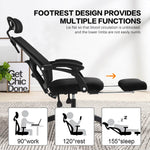 ECVV Ergonomic Adjustable Office Chair High Back Computer Gaming Chair Breathable Mesh Desk Chair with Headrest with Lumbar Support and Footrest