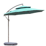 Courtyard Umbrella Outdoor Sunshade Large Sun Umbrella Roman Umbrella Stall Sentry Box Canopy Large Umbrella 2.7m Double Top Dark Green