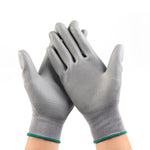 Labor Protection Gloves Nylon Pu Protective Gloves Anti Slip Wear Resistant Protective Gloves Work Labor Protection Gloves Pu518 Gray 12 Pairs L Size