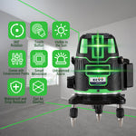 ECVV Laser level 5 Lines Green Light Professional Cross Marking Meter Self-leveling Horizontal Vertical Laser Ruler Spirit Level