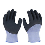 12 Pairs Of Free Size Latex Nitrile PU Blue Safety Gloves Dipping Foam Frosted Gloves Skid Resistant Wear Protective Gloves