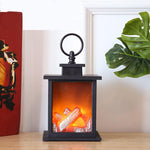 Flame Lamp Simulation Charcoal LED Fireplace Lamp Portable Hanging Light Lantern Retro