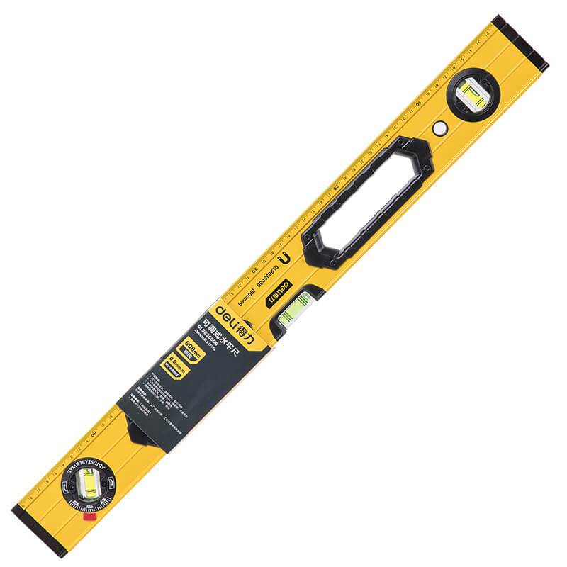 Deli 20 Pieces Level Ruler 600mm Magnetically Adjustable Aluminium Alloy Levelling Instrument DL983600B