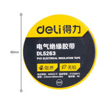 Deli 50 Rolls Yellow Electrical Insulation Tape 0.13mm*18mm*10m Tape DL5263