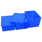 Turnover Box Thickened Rectangular Plastic Frame With Cover Logistics Large Plastic Box Turtle Box Fish Storage Box Basket ([with Cover] 600 * 485 * 355mm)