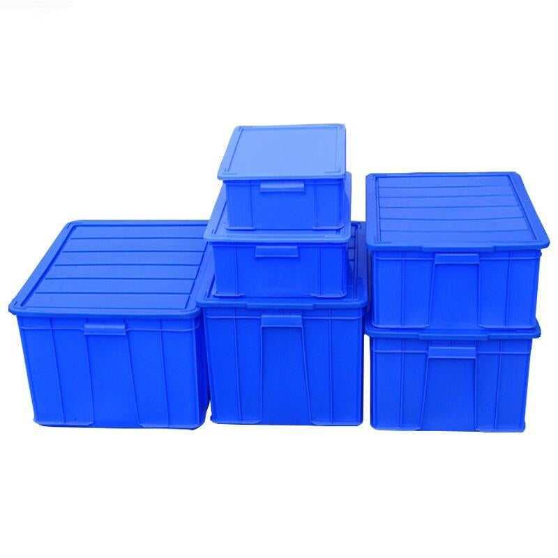 Turnover Box Thickened Rectangular Plastic Frame With Cover Logistics Large Plastic Box Turtle Box Fish Storage Box Basket ([with Cover] 600 * 485 * 355mm)