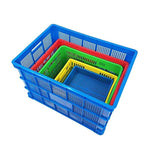 6 Pieces Plastic Basket Turnover Basket Rectangular Thickened Fruits Large Vegetables Wholesale Frame Logistics Turnover Box 450 * 305 * 240mm Blue