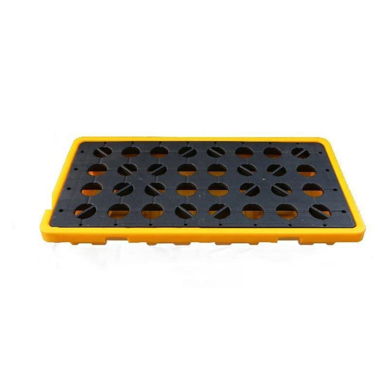 [Injection Molding Double Barrel Platform 1300 * 680 * 150mm] Leakage Proof Tray Leakage Proof Platform Chemical Warehouse Oil Barrel Hazardous Waste Liquid Oil Tray Plastic Forklift Tray