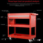 Tool Car Trolley Three Layer Handcart Mobile Auto Repair Tool Car Hardware Tool Storage Cabinet Multi Function Tool Cabinet Parts Cabinet