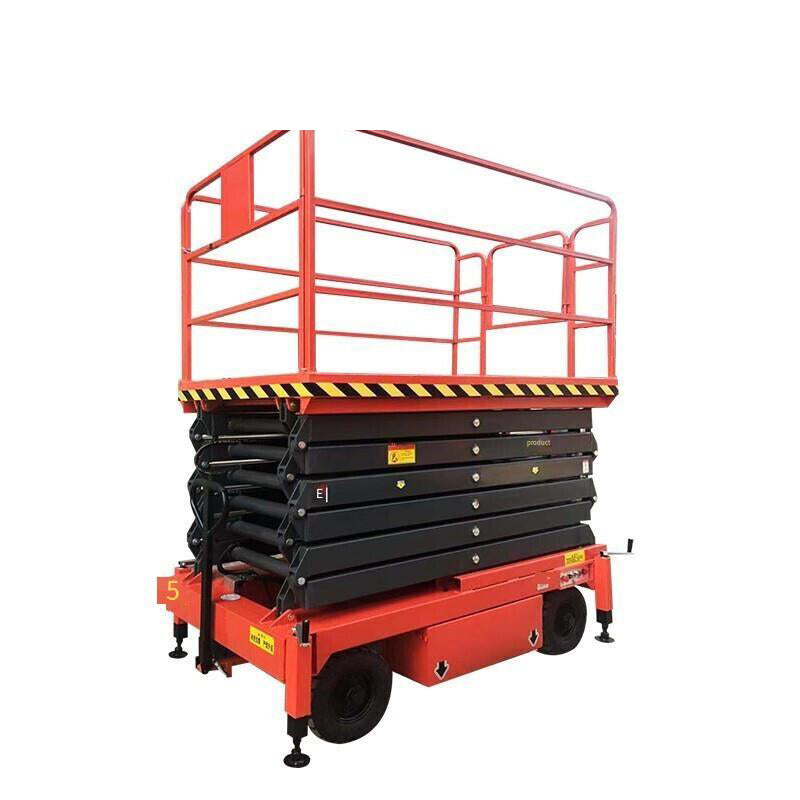 Electric Lifting Platform Car Mobile Lifting Car Scissors Electric Lift Small Aerial Work Maintenance Lifting Car Load 1000 Kg, Increased By 6 Meters