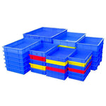 Thickened Plastic Warehouse Tray Square Pallet Children's Sand Table Farming Tray Turnover Box Screw Classification Box Parts Box Assembly Line Turnover Box Tray [blue 6 610x415x95mm]