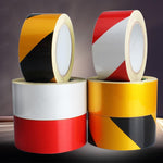 6 Pieces Reflective Warning Tape 5cm Wide Labeling Tape Reflective Tape Fire Reflective Strip Workshop Garage Ground Marking Safety Zone Warning Line Black Yellow