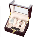 CHIYODA Automatic Double Watch Winder 100% Handmade Wooden Watch Box With Dual Quiet Mabuchi Motors, LCD Digital Display