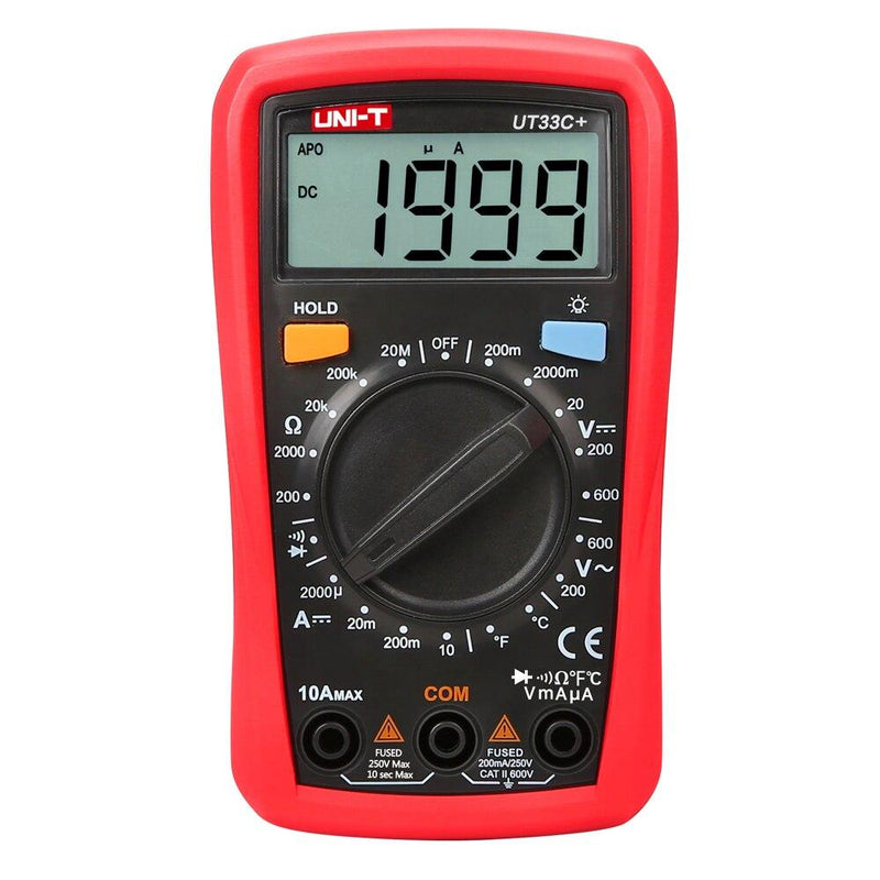 UNI-T Mini Digital Multimeter 600V NCV Palm Size UT33+ Series Manual Range AC DC Voltmeter Ammeter Resistance Capatitance Tester